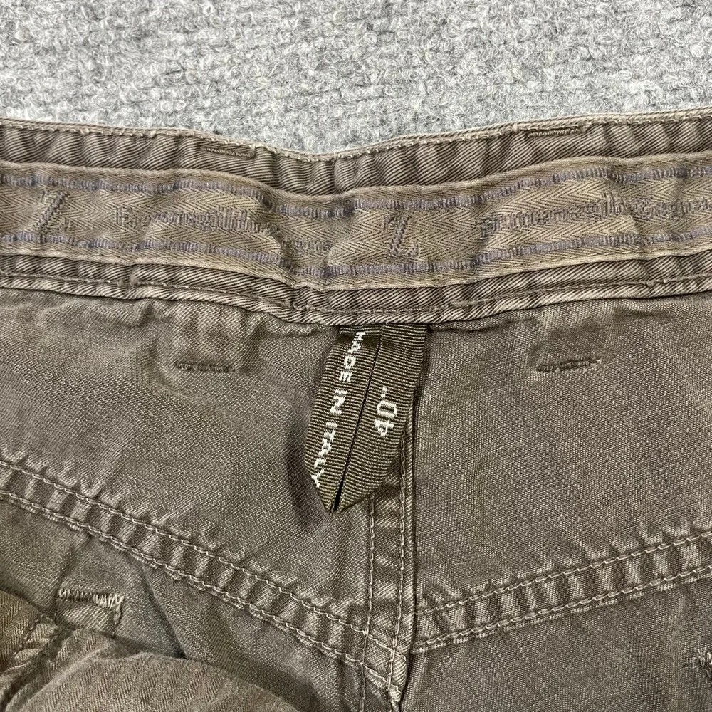 Ermenegildo Zegna Pants Mens 40 Brown Cotton Straight Leg Made in Italy